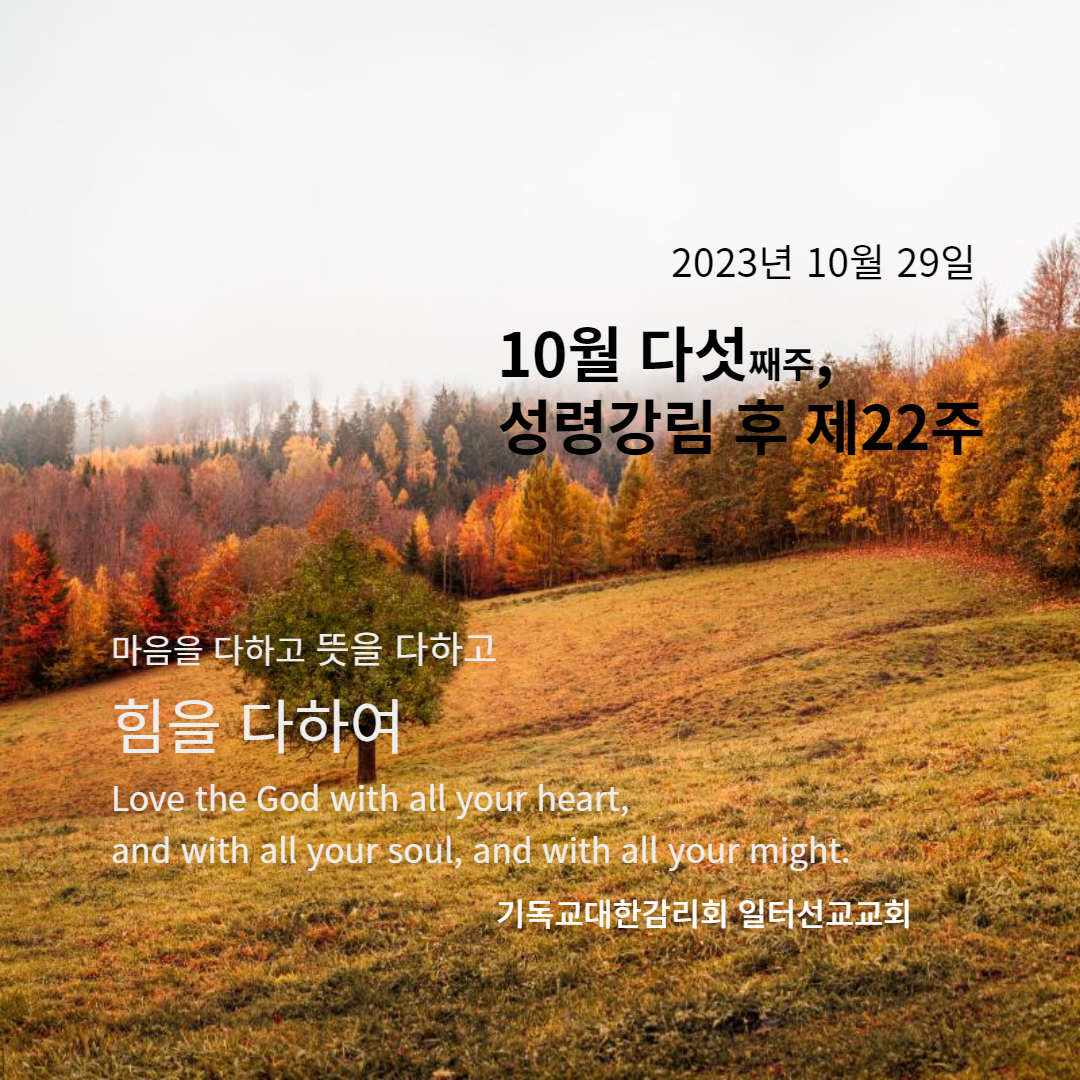 마태복음 22장 34~46절 10월 다섯째주, 성령강림 후 제22주