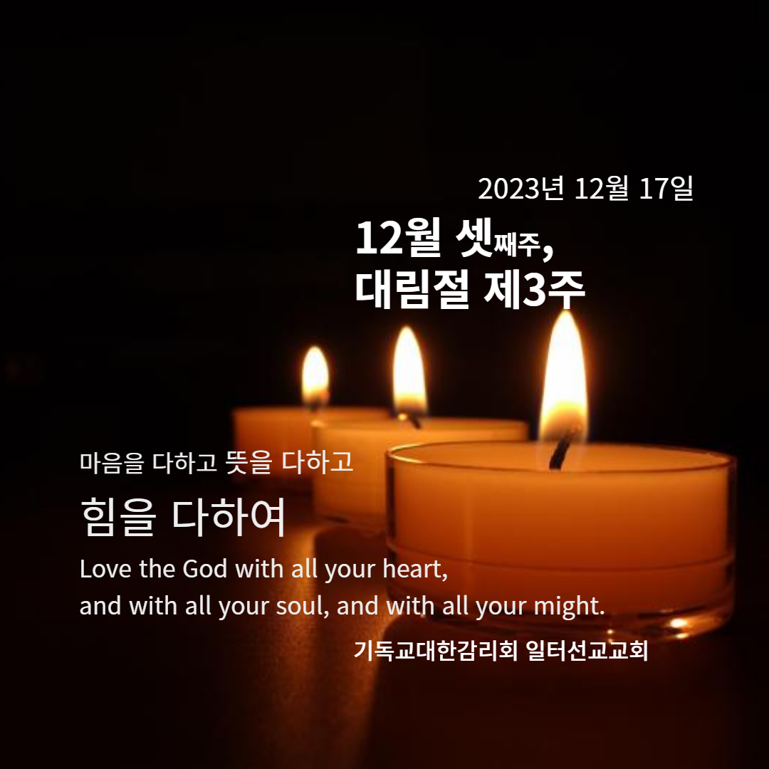 요한복음 1장 6-8, 19-28절 12월 셋째주, 대림절 제3주