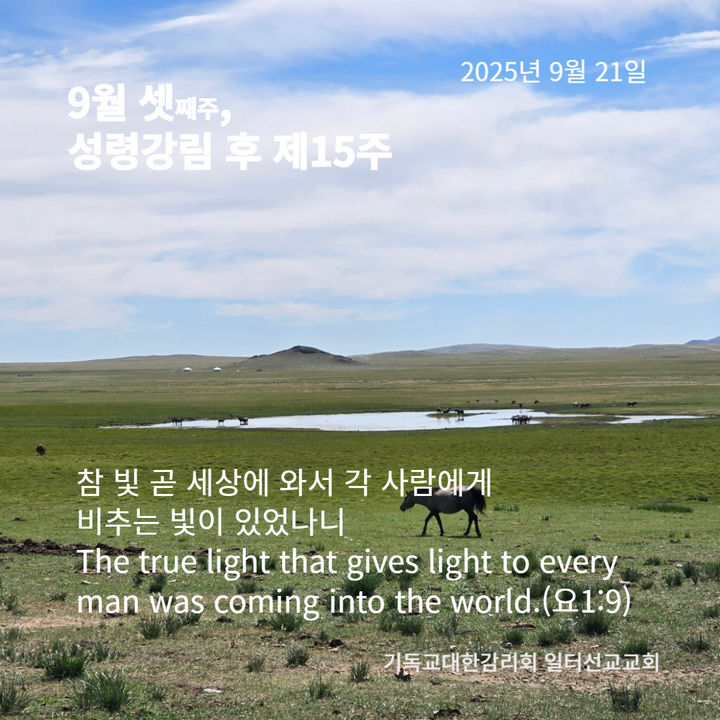 누가복음 16장 1~13절, 9월 셋째주, 성령강림 후 제15주, 창조절